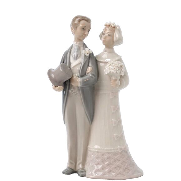 Vtg LLADRO 'BRIDE & GROOM' FIGURINE Handmade Porcelain Retired 4808 - Picture 16 of 16